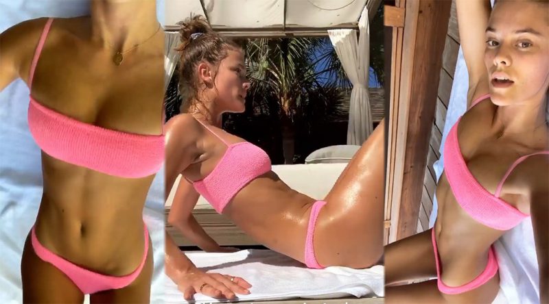Nina Agdal – Sexy Bikini Workout Video