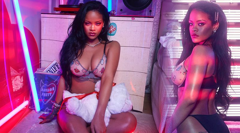 Rihanna – Big Boobs in Lingerie for Savage X Fenty Valentine’s Day Photoshoot