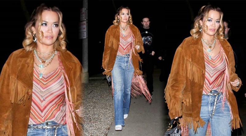 Rita Ora – Sexy Nipples in Sheer Blouse Out in Los Feliz