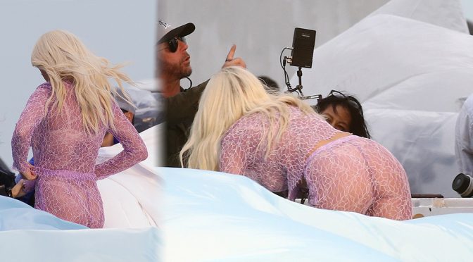 Rita Ora – Sexy Ass in Sheer Dress at Music Video Set in Miami