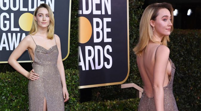 Saoirse Ronan – Sexy Braless Side-Boob at 77th Annual Golden Globe Awards in Beverly Hills