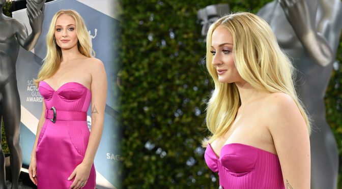 Sophie Turner – Sexy Cleavage at 26th Annual Screen Actors Guild Awards in Los Angeles