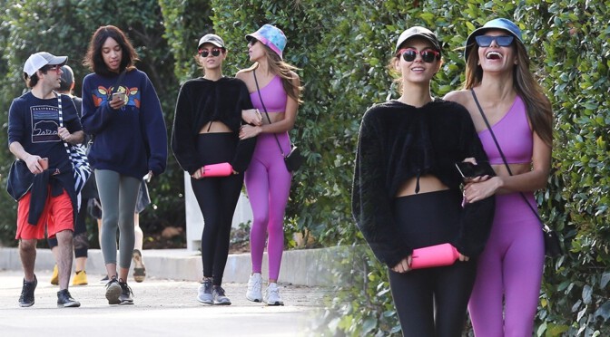 Victoria Justice & Madison Reed Sexy in Leggings at Fryman Canyon in Studio City