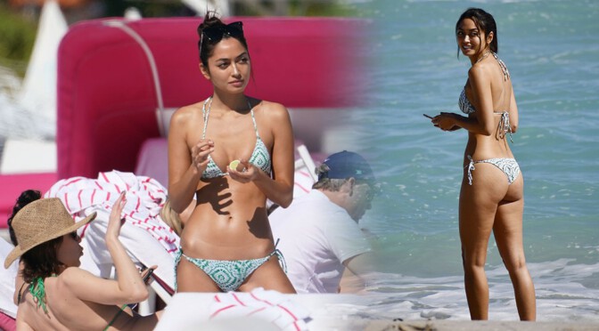 Ambra Gutierrez – Sexy Body in Skimpy BIkini at the Beach in Miami