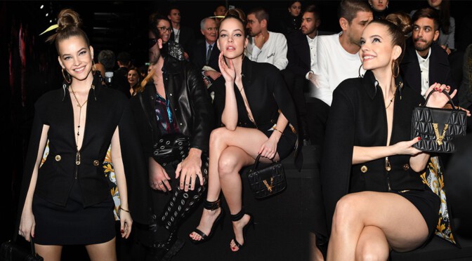 Barbara Palvin – Sexy Legs at Versace Fashion Show in Milan