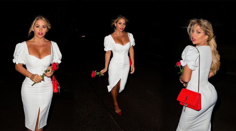 Bianca Gascoigne – Sexy Body in White Dress at Sheesh in Chigwell