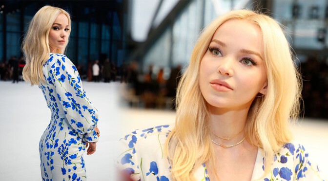 Dove Cameron in Beautiful Dress at Carolina Herrera Show at New York Fashion Week