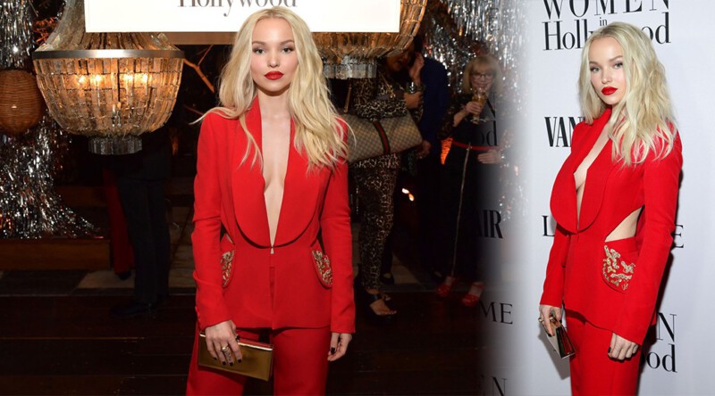 Dove Cameron – Braless Side-Boob at Vanity Fair & Lancome Toast Women In Hollywood In Los Angeles