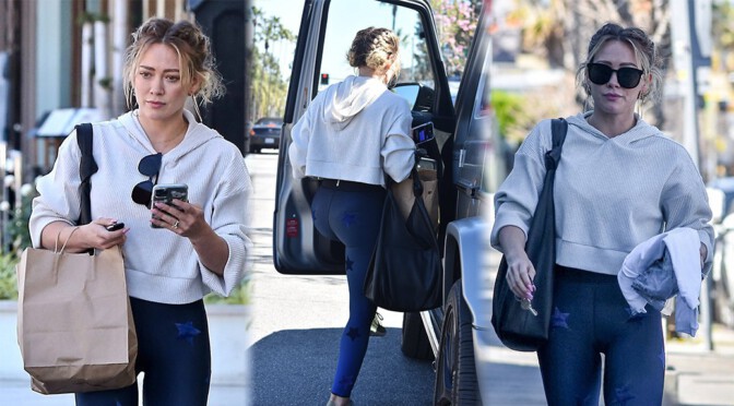 Hilary Duff – Sex Ass in Leggings at Raw Junkies in Studio City