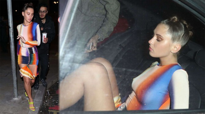 Iris Law – Sexy Braless Boobs in See-Through Dress at Love Magazine Party in London