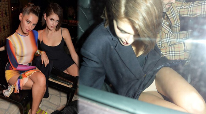 Kaia Gerber Sexy Panties In Short Dress