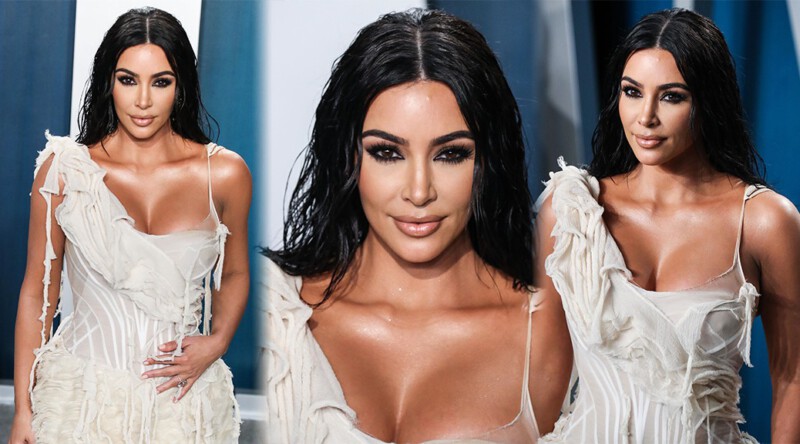 Kim Kardashian – Sexy BIg Boobs at 2020 Vanity Fair Oscar Party in Beverly Hills