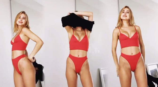 Kimberley Garner Strips Down to Bikini in Sexy Video