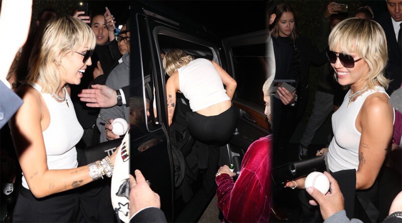 Miley Cyrus – Braless Boobs at the William Morris Endeavor Pre Oscar Party in Beverly Hills