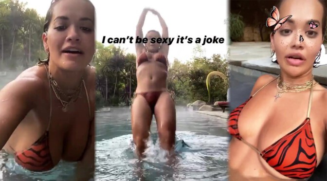 Rita Ora – Big Beautiful Boobs in Sexy Bikini Video