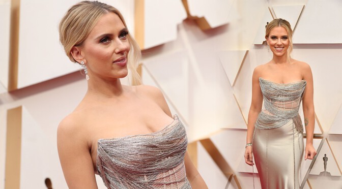 Scarlett Johansson – Sexy Boobs in Big Cleavage at 92nd Annual Academy Awards in Los Angeles