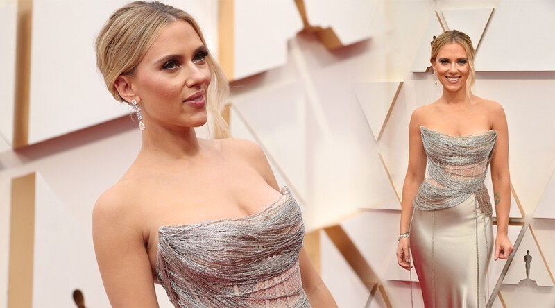 Scarlett Johansson – Sexy Boobs in Big Cleavage at 92nd Annual Academy Awards in Los Angeles
