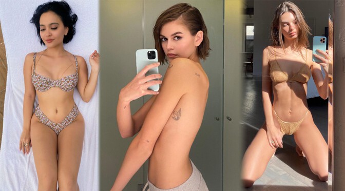 Kaia Gerber Sexy Topless Selfie and Other Celebrities in a Weekly Instagram/Twitter Roundup