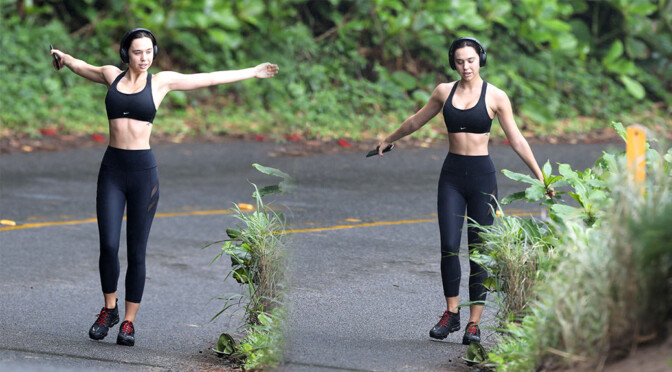 Alexis Ren – Sexy Body in Sports Bra and Leggings Out in Hawaii