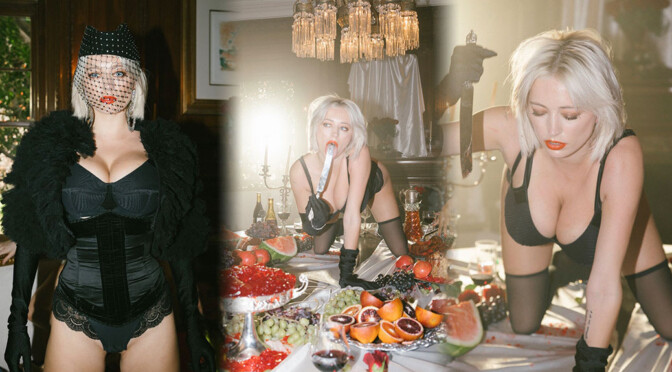 Caroline Vreeland – Sexy Big Boobs in Black Bra in Flaunt Magazine Photoshoot (March 2020)