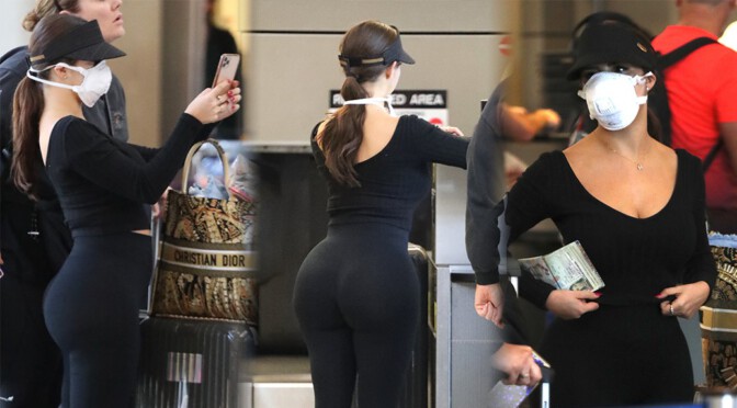 Demi Rose Mawby – Huge Sexy Ass in Black Spandex at Los Angeles Airport