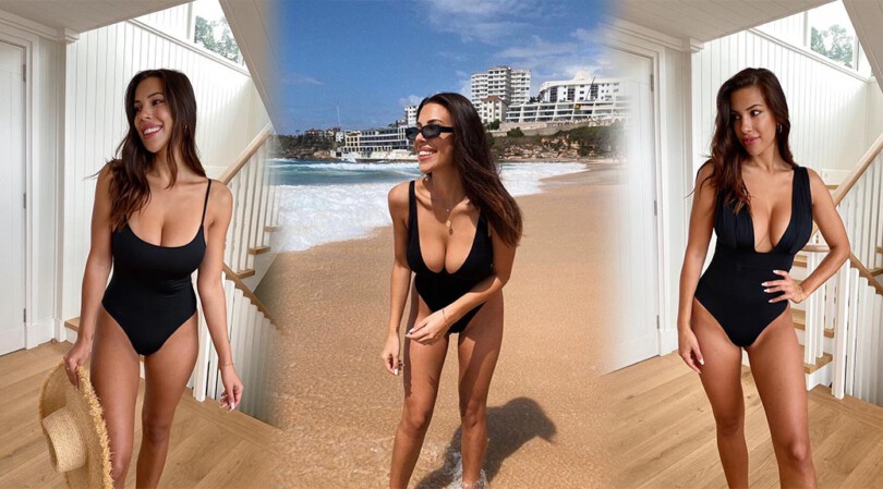 Devin Brugman – Big Boobs in Black Swimsuit for Monday Swimwear Photoshoot