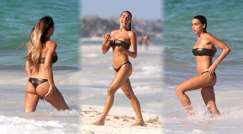 Elisa De Panicis – Sexy Body in a Tiny Bikini at the Beach in Miami