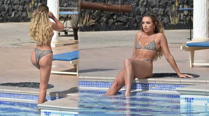 Georgia Harrison – Hot Ass in Sexy Bikini by the Pool in Tenerife