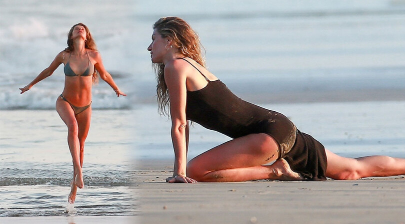 Gisele Bundchen – FIt Body in Tiny Bikini on Beach in Costa Rica
