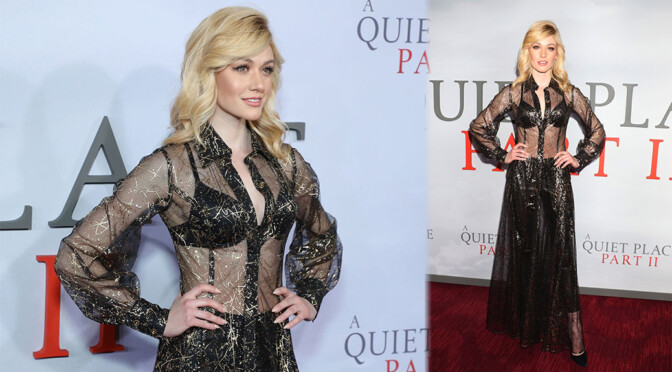 Katherine McNamara – Sexy in Sheer Dress at A Quiet Place Part II Premiere in New York