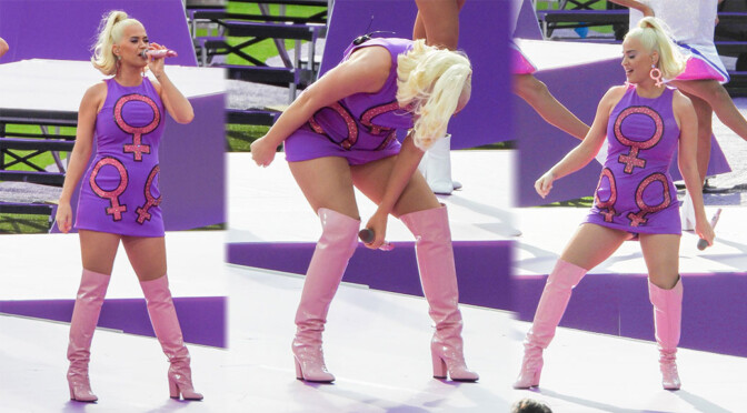 Katy Perry – Sexy Legs and Tiny Upskirt at Women’s Cricket Final in Melbourne