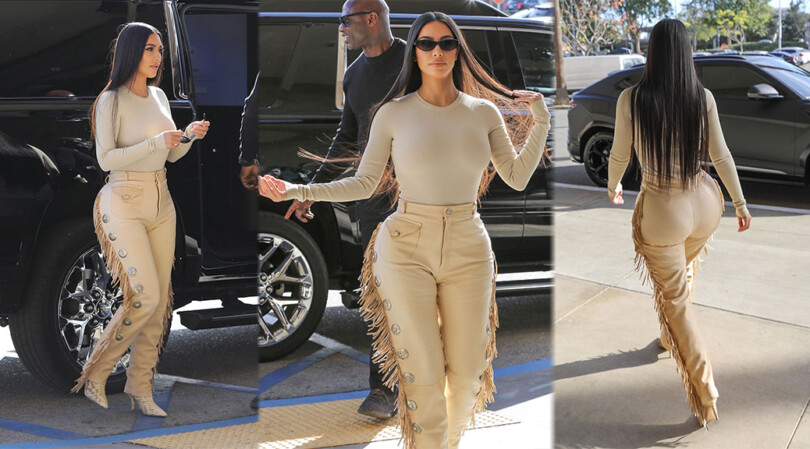 Kim Kardashian – Sexy Curves in TIght Jeans at Nordstrom in Woodland Hills