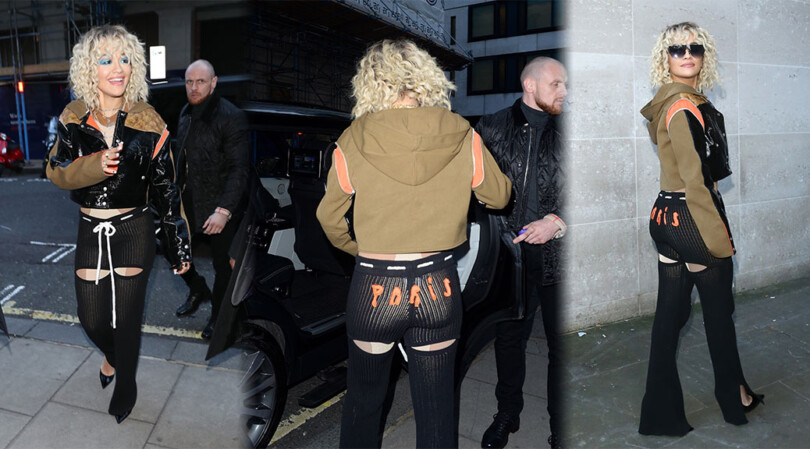 Rita Ora in Sexy Sheer Pants out in London