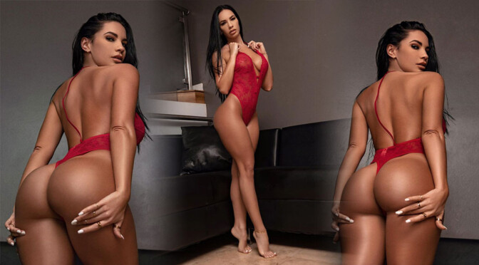 Yesy Naya – Sexy Huge Ass and Boobs in Red Lingerie Photoshoot