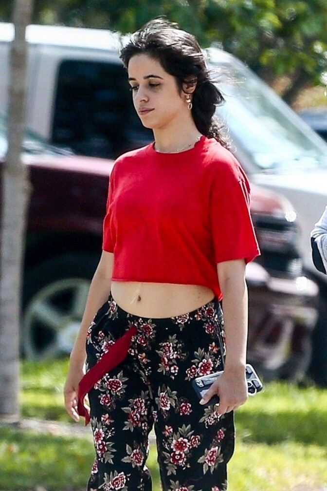Camila Cabello Beautiful In Red Crop Shirt