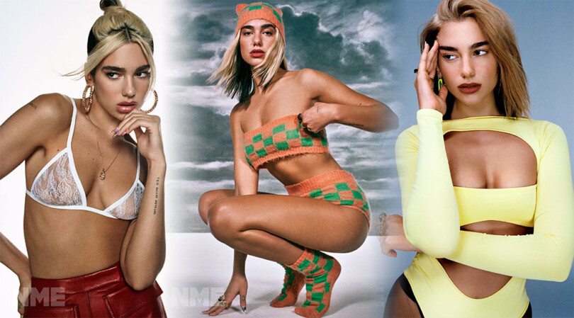 Dua Lipa – Beautiful Boobs in Sheer Bra for NME Magazine Photoshoot (April 2020)