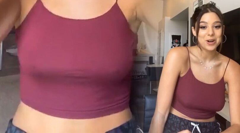 Kira Kosarin – Sexy Braless Boobs and Pokies Instagram Live Video