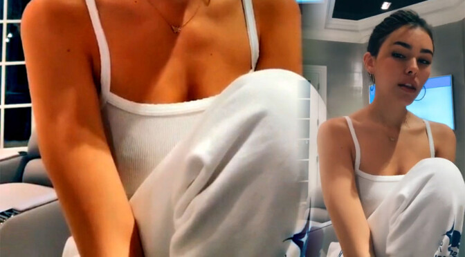 Madison Beer – Tempting Boobs and Areolas in Sexy Braless Video