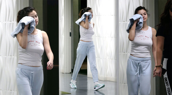 Selena Gomez – Sexy Braless Boobs and Pokies Out in Los Angeles