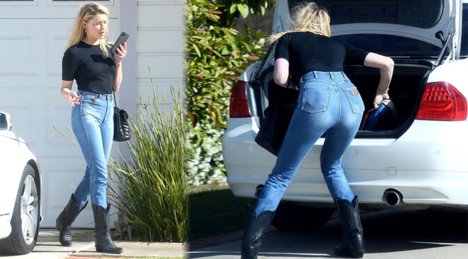 Amber Heard – Sexy Ass in Tight Jeans Out in Encinitas