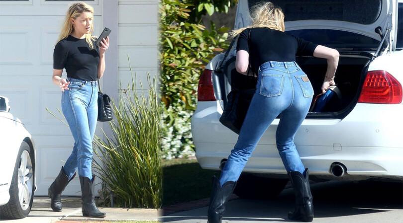 Amber Heard – Sexy Ass in Tight Jeans Out in Encinitas