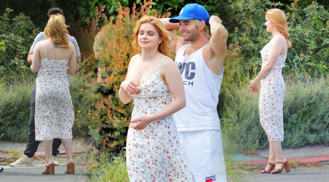Ariel Winter – Sexy Boobs in Beautiful Dress Out in Los Angeles