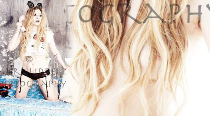 Avril Lavigne – Sexy Boobs and Nipples in Topless Photoshoot by Mark Liddell (NSFW)