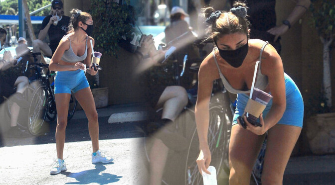 Chantel Jeffries – Sexy in Tiny Top and Shorts at Earthbar in West Hollywood