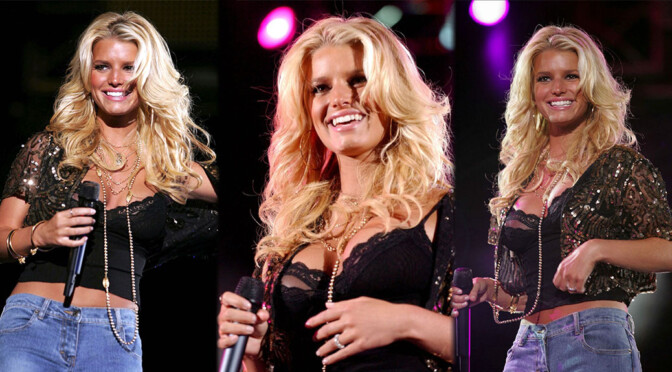 Jessica Simpson – Big Boobs and Sexy Nipslip at Wango Tango in Pasadena (2004)