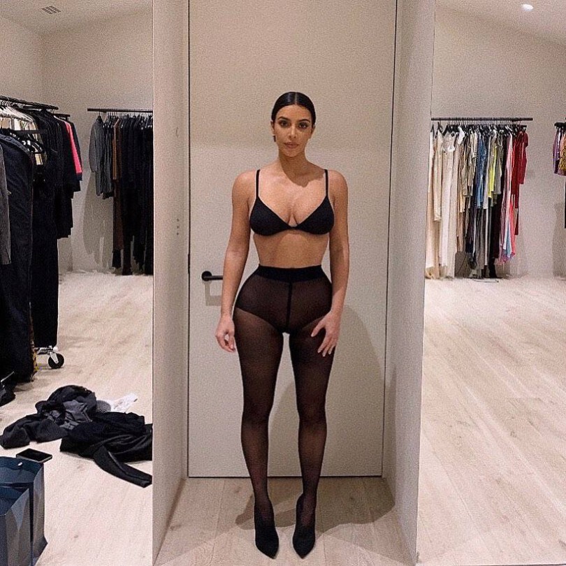 Kim Kardashian Sexy Black Underwear