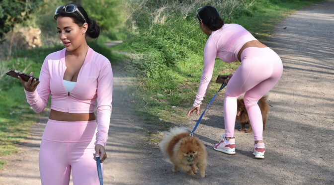 Yazmin Oukhellou – Hot Boobs and Ass in Tight Leggings Out in Essex