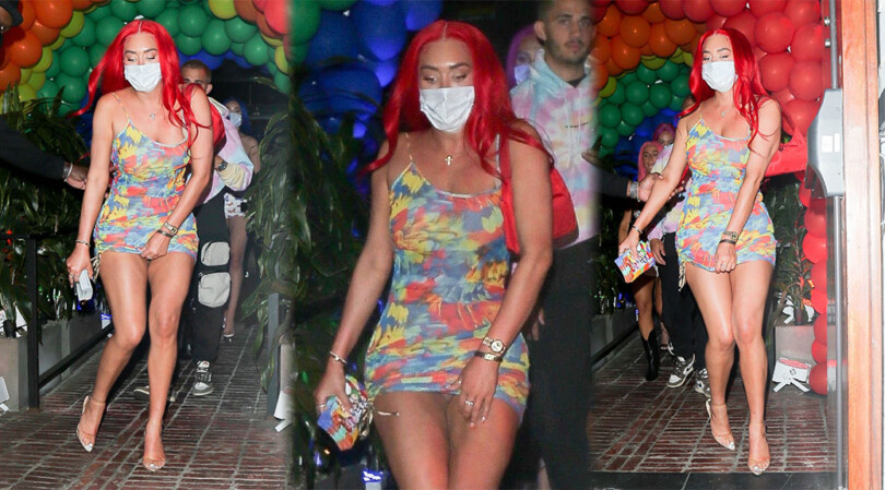 Anastasia Karanikolaou – Hot Pantyless Upskirt at 40 Love in West Hollywood