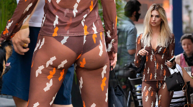 Emily Ratajkowski – Sexy Ass in See-Through Pants Out in Soho