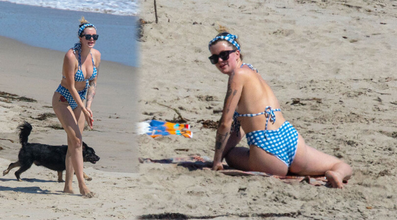 Ireland Baldwin – Sexy Boobs in Bikini at a Beach in Malibu